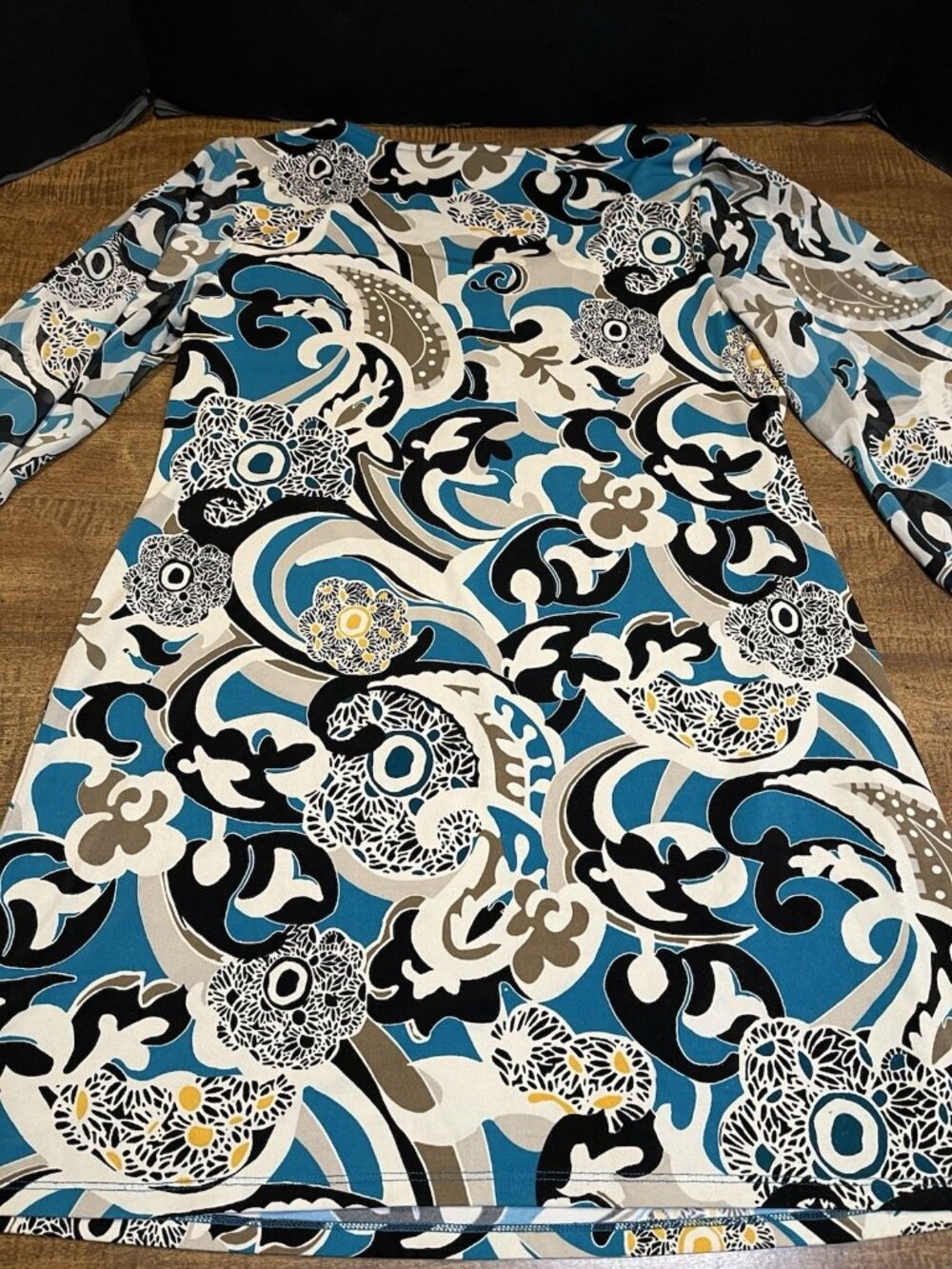 Style & Co. Shift Short Dress Women's Medium Multicolor Round Neck Hippie Retro - Picture 11 of 12